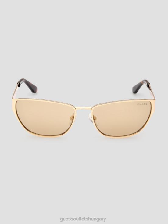 GUESS Gold W/Tort Arm 8ZX4F3756 Gia Metal Cat-Eye Sunglasses