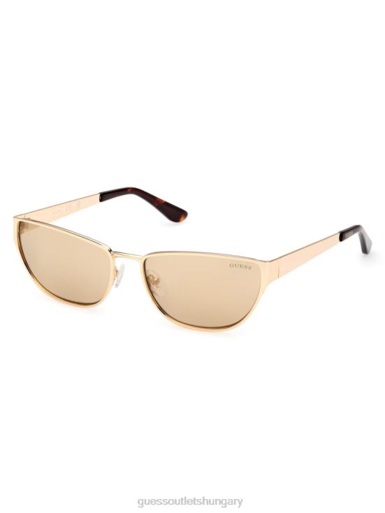GUESS Gold W/Tort Arm 8ZX4F3756 Gia Metal Cat-Eye Sunglasses
