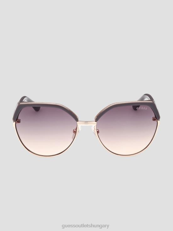 GUESS Grey 8ZX4F3673 Geometric Enamel Metal Sunglasses
