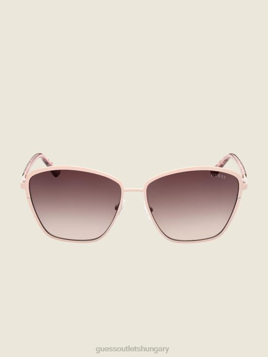 GUESS Nude 8ZX4F3689 Oversized Metal Cat-Eye Sunglasses