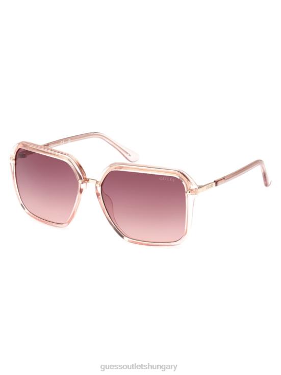 GUESS Pink 8ZX4F3731 Elena Oversized Square Sunglasses