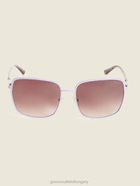 GUESS Purple 8ZX4F3688 Oversized Metal Square Sunglasses