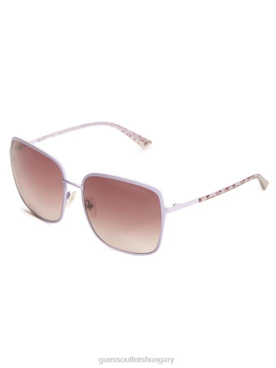 GUESS Purple 8ZX4F3688 Oversized Metal Square Sunglasses