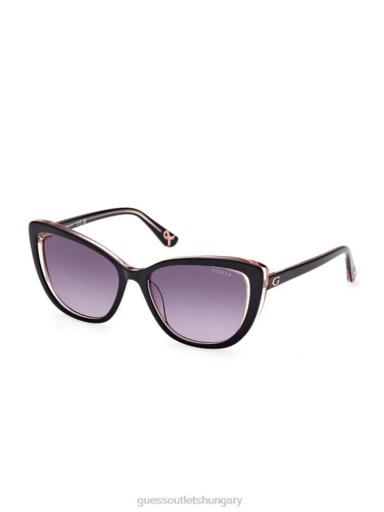 GUESS Silver 8ZX4F3678 Breast Cancer Awareness Cat Eye Sunglasses