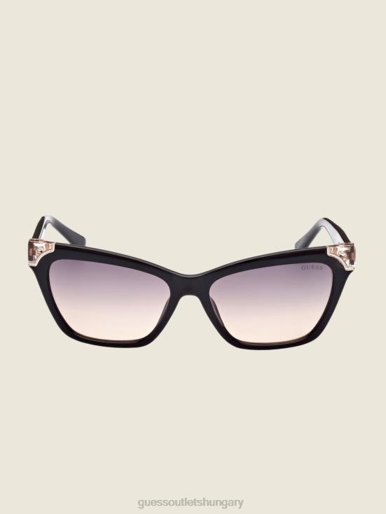 GUESS Silver 8ZX4F3720 Tortoise Plastic Square Sunglasses