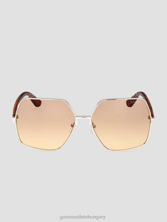 GUESS Tortoise 8ZX4F3652 Aurora Oversized Trim Sunglasses