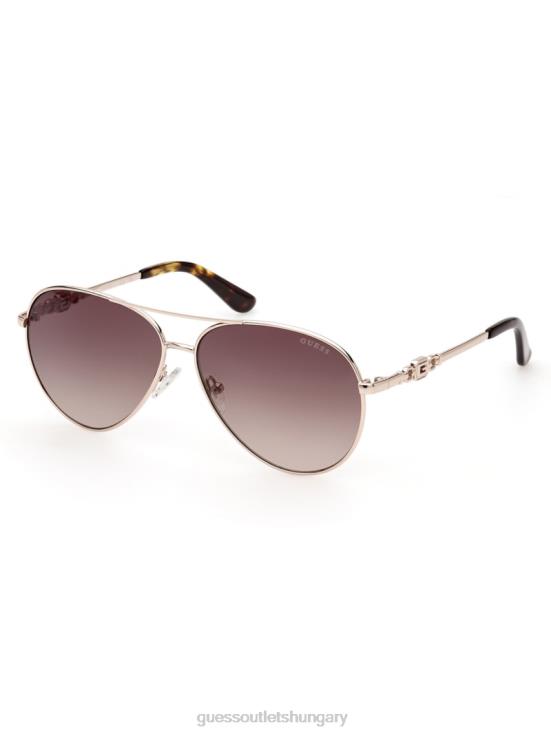GUESS Tortoise 8ZX4F3665 Square G Link Metal Aviator Sunglasses