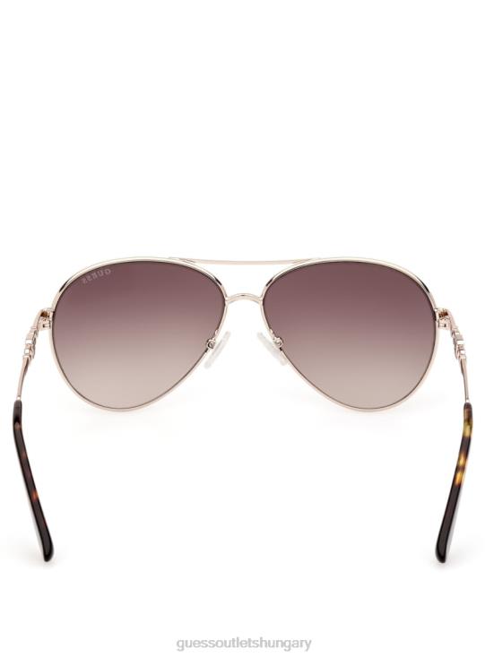 GUESS Tortoise 8ZX4F3665 Square G Link Metal Aviator Sunglasses