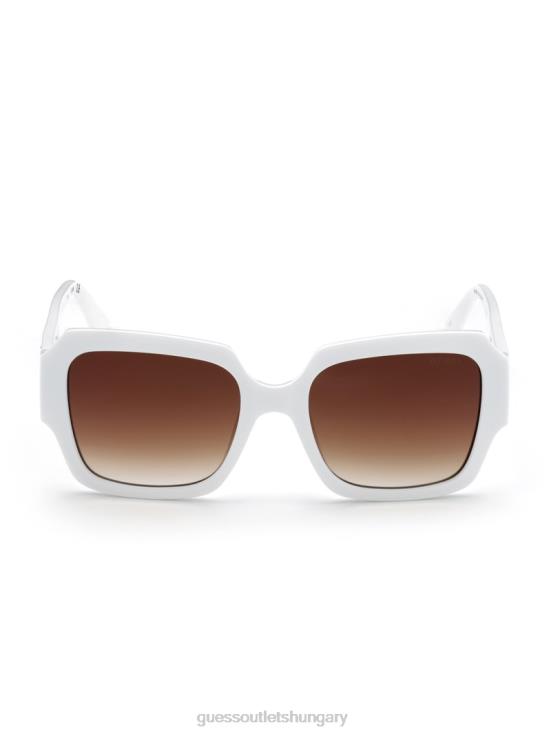 GUESS White 8ZX4F3695 Addison Butterfly Sunglasses
