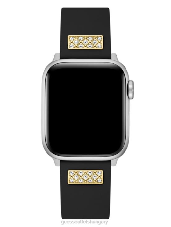 GUESS Black Snakeskin 8ZX4F3580 Rhinestone Silicone 38-40 mm Band for Apple Watch