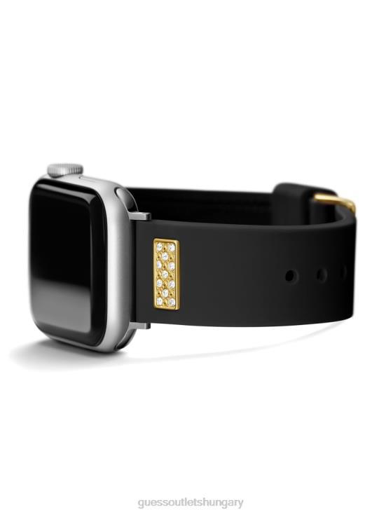 GUESS Black Snakeskin 8ZX4F3580 Rhinestone Silicone 38-40 mm Band for Apple Watch