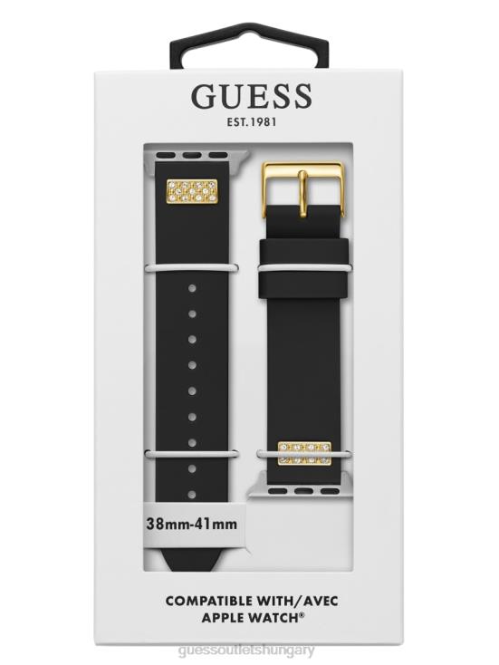 GUESS Black Snakeskin 8ZX4F3580 Rhinestone Silicone 38-40 mm Band for Apple Watch
