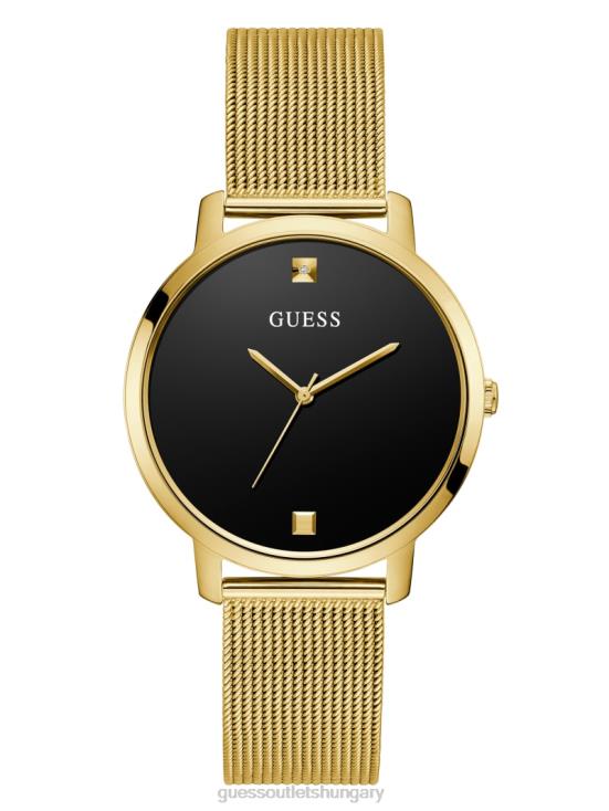 GUESS Gold-Tone and Black 8ZX4F3589 Diamond Analog Watch