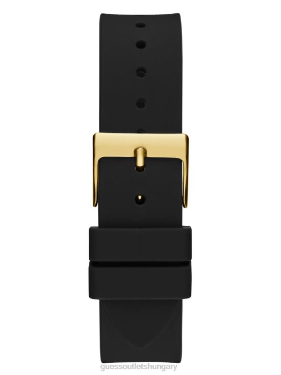 GUESS Gold-Tone and Black 8ZX4F3641 Silicone Multifunction Watch