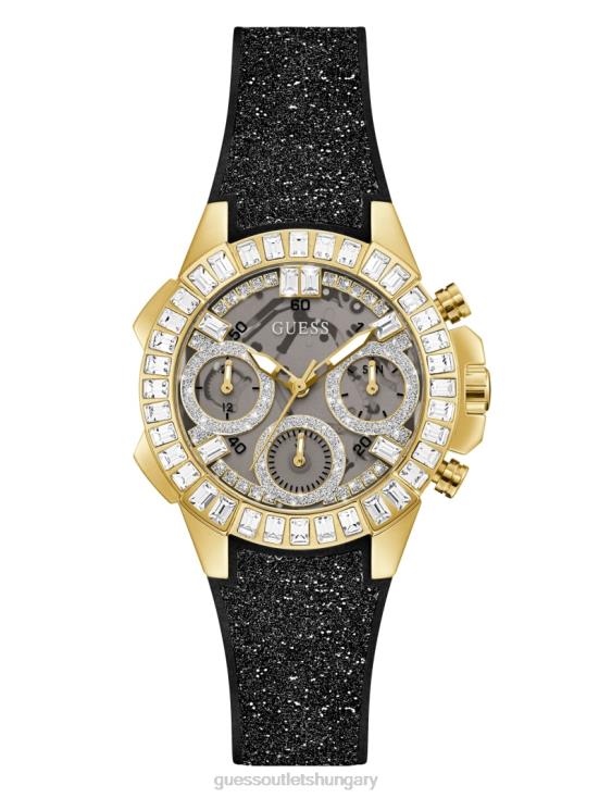GUESS Gold-Tone and Black 8ZX4F3642 Shimmer Analog Watch