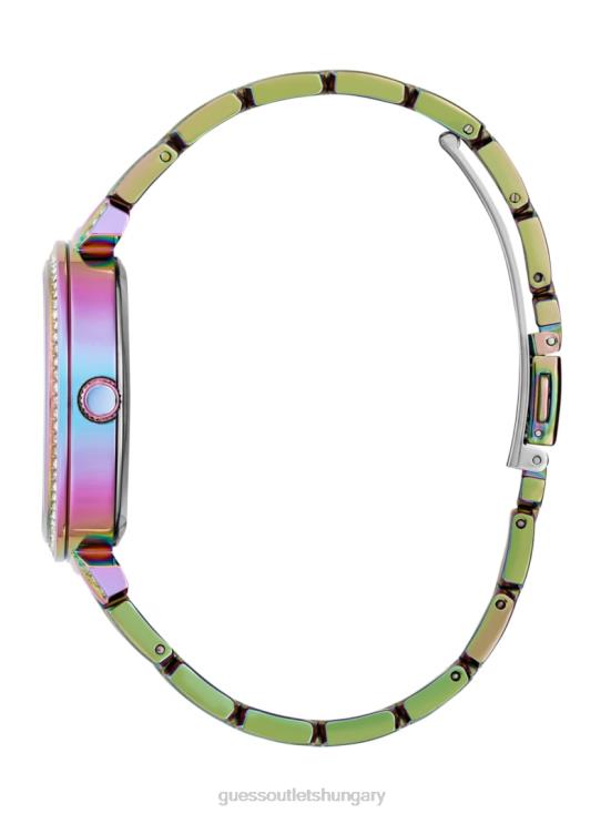 GUESS Purple 8ZX4F3554 Iridescent Floral Cut-Through Analog Watch