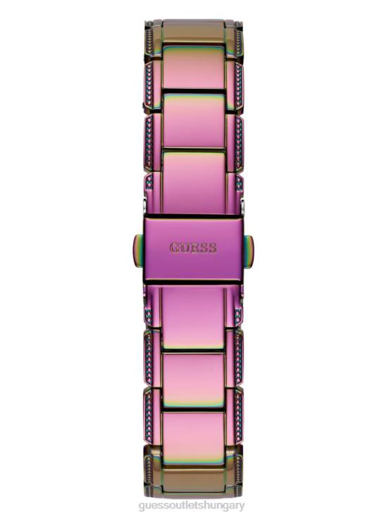 GUESS Purple 8ZX4F3554 Iridescent Floral Cut-Through Analog Watch