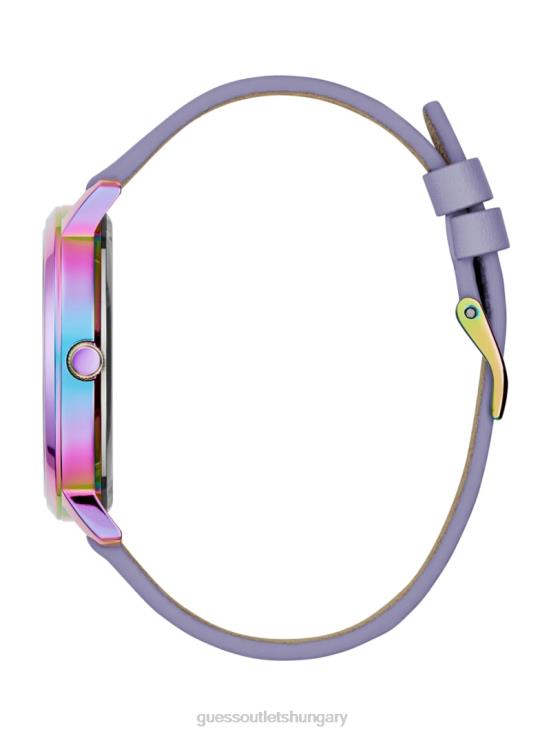 GUESS Purple 8ZX4F3568 Iridescent Floral Cutout Analog Watch