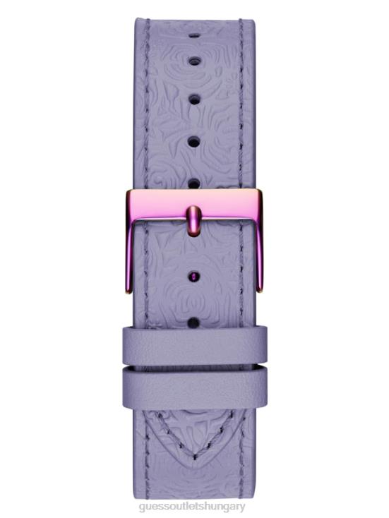 GUESS Purple 8ZX4F3568 Iridescent Floral Cutout Analog Watch
