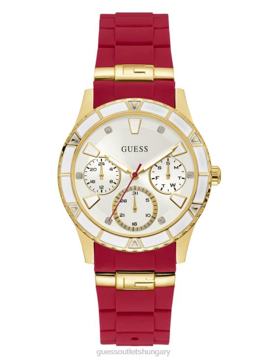 GUESS Red 8ZX4F3639 Two-Tone and Red Multifunction Watch