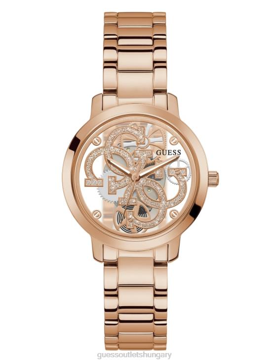 GUESS Rose Gold 8ZX4F3590 Quattro G Clear Analog Watch