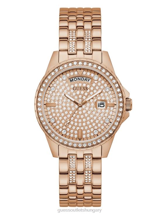 GUESS Rose Gold 8ZX4F3623 Rhinestone Analog Watch