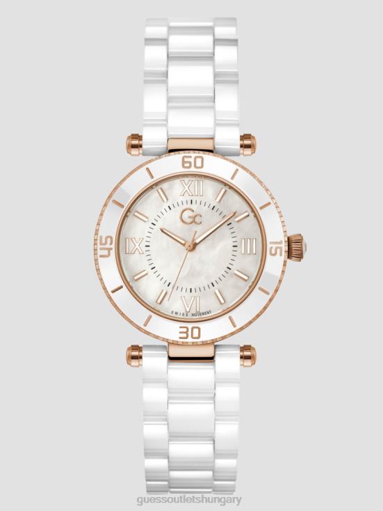 GUESS Rose Gold 8ZX4F3633 Gc Mother-of-Pearl and Ceramic Analog Watch