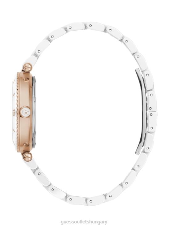 GUESS Rose Gold 8ZX4F3633 Gc Mother-of-Pearl and Ceramic Analog Watch