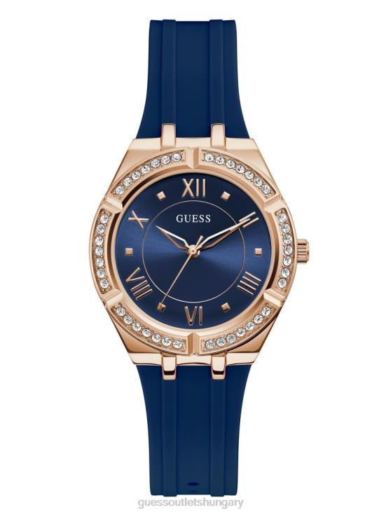 GUESS Rose Gold & Blue 8ZX4F3557 Silicone Analog Watch