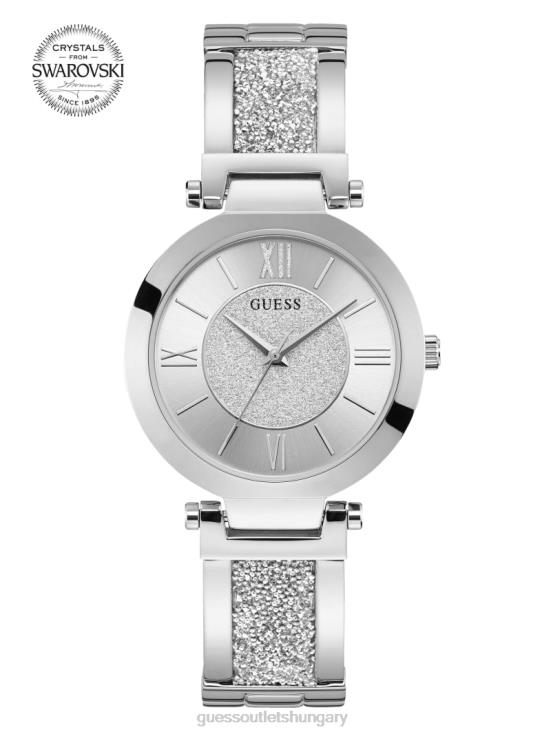 GUESS Silver 8ZX4F3555 Crystal Bangle Analog Watch