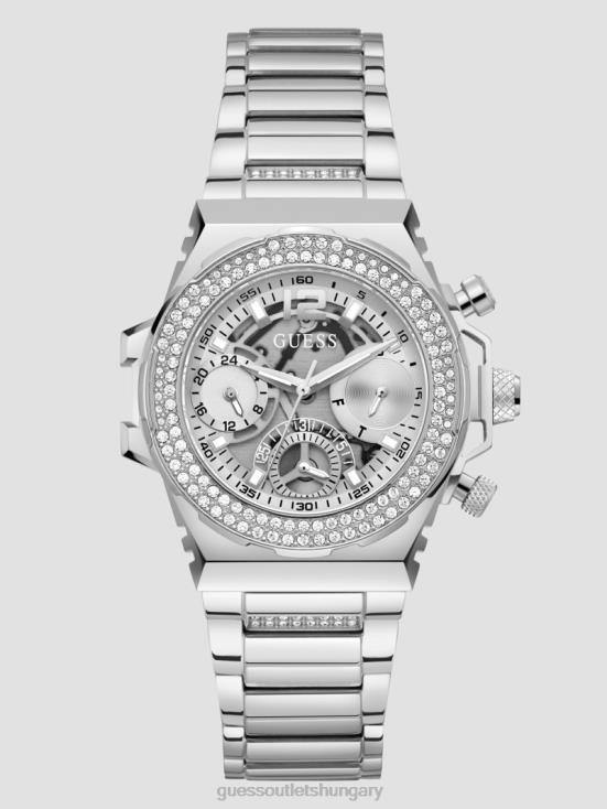 GUESS Silver 8ZX4F3560 Crystal Cut-Through Multifunction Watch