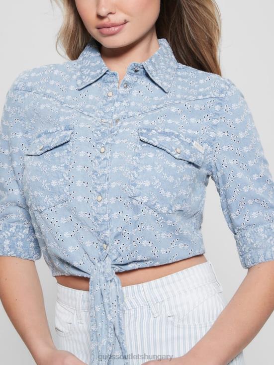 GUESS Carefly 8ZX4F1077 Sexy Crop Eyelet Shirt