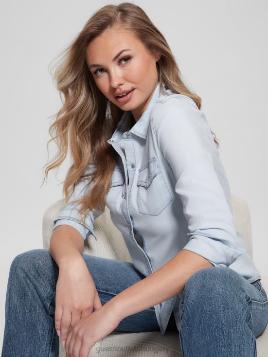 GUESS Daydream Blue Wash 8ZX4F132 Eco Riley Denim Shirt