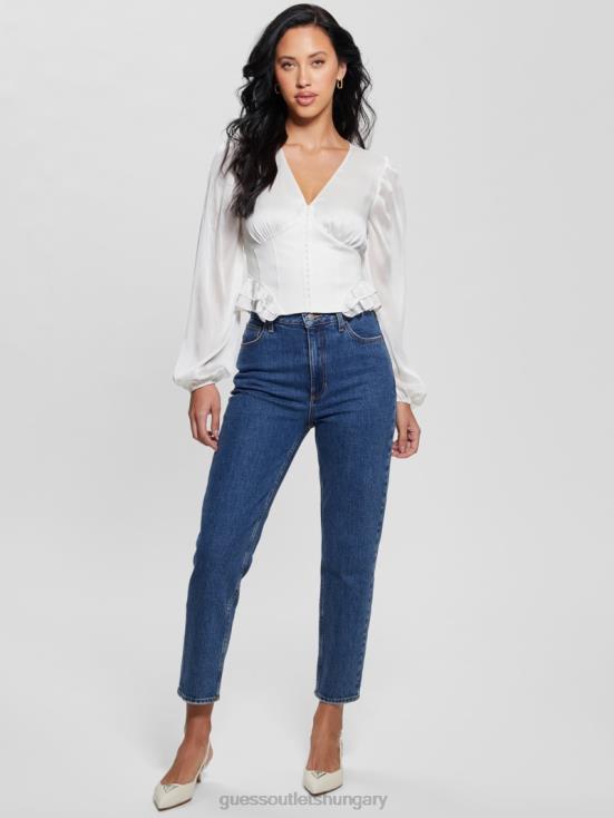 GUESS Dove White 8ZX4F1160 Eco Hamiri Corset Top