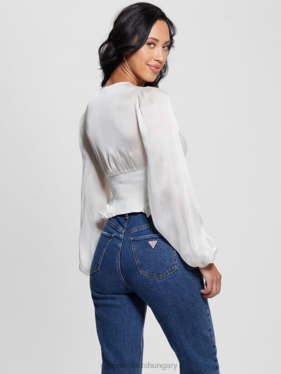 GUESS Dove White 8ZX4F1160 Eco Hamiri Corset Top