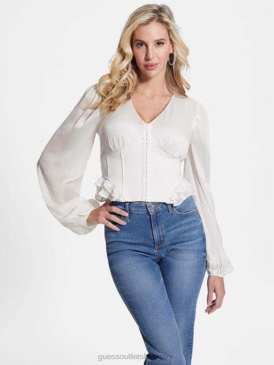 GUESS Dove White 8ZX4F1160 Eco Hamiri Corset Top