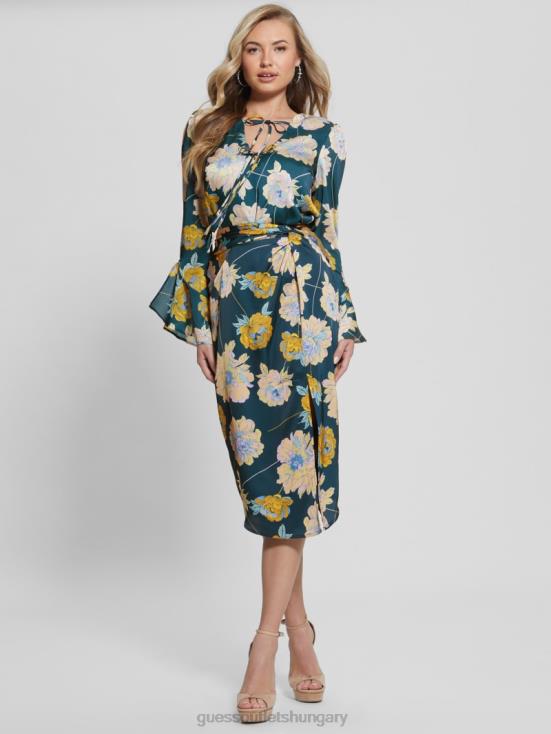 GUESS Future Floral Print Blue 8ZX4F1654 Eco Faiza Top