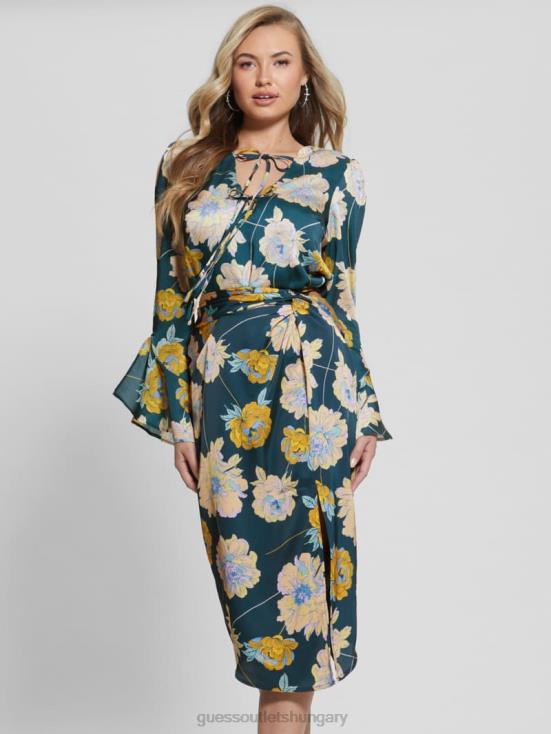 GUESS Future Floral Print Blue 8ZX4F1654 Eco Faiza Top