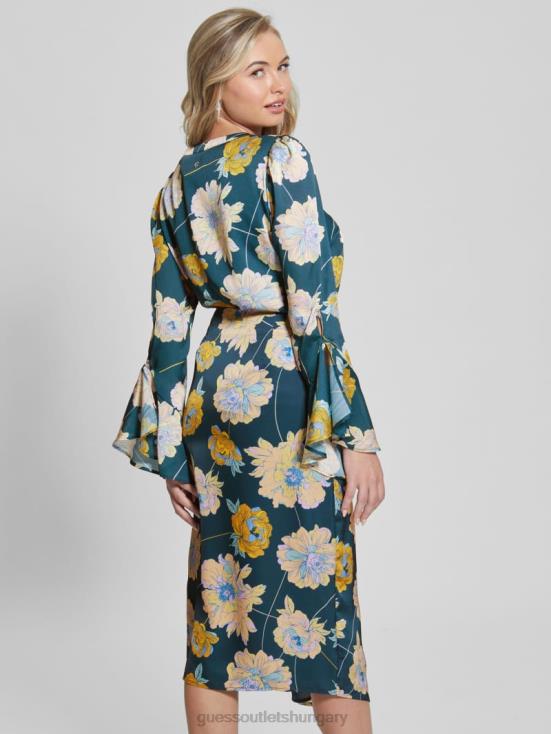 GUESS Future Floral Print Blue 8ZX4F1654 Eco Faiza Top