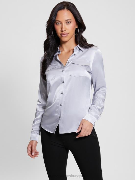 GUESS Lilac Smoke 8ZX4F1091 Eco Linda Satin Shirt