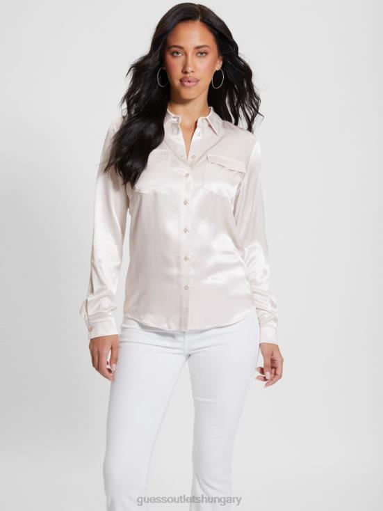 GUESS Muted Stone 8ZX4F926 Eco Linda Satin Shirt