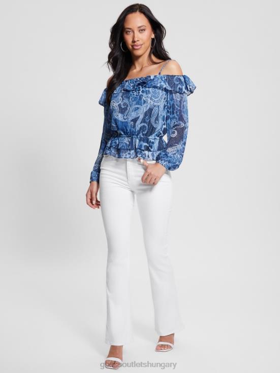 GUESS Nordic Sea Kashmir 8ZX4F1075 Eco Off-the-Shoulder Lucy Top