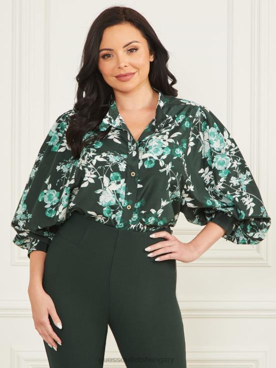 GUESS Petal Pose Chenille Green 8ZX4F1706 Petal Pose Yvonne Blouse