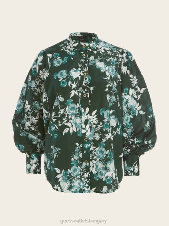 GUESS Petal Pose Chenille Green 8ZX4F1706 Petal Pose Yvonne Blouse