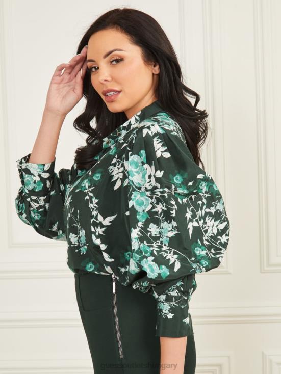 GUESS Petal Pose Chenille Green 8ZX4F1706 Petal Pose Yvonne Blouse
