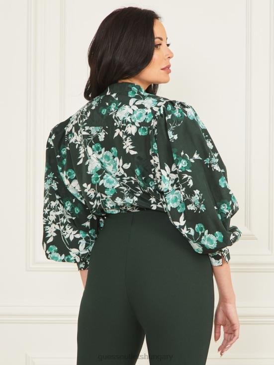 GUESS Petal Pose Chenille Green 8ZX4F1706 Petal Pose Yvonne Blouse