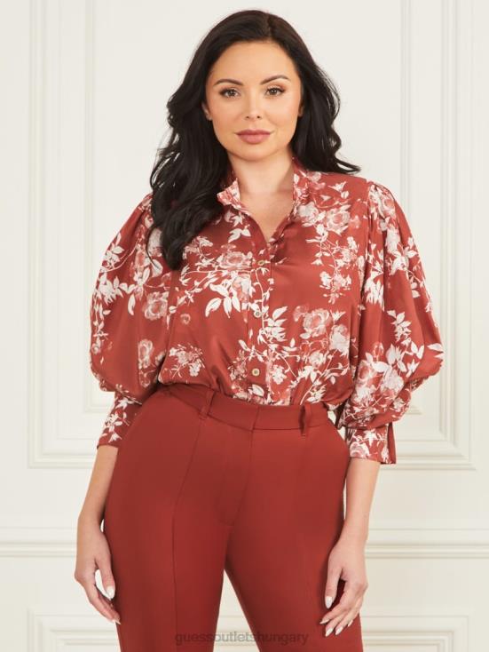 GUESS Petal Pose Dark Jam Red 8ZX4F1628 Petal Pose Yvonne Blouse