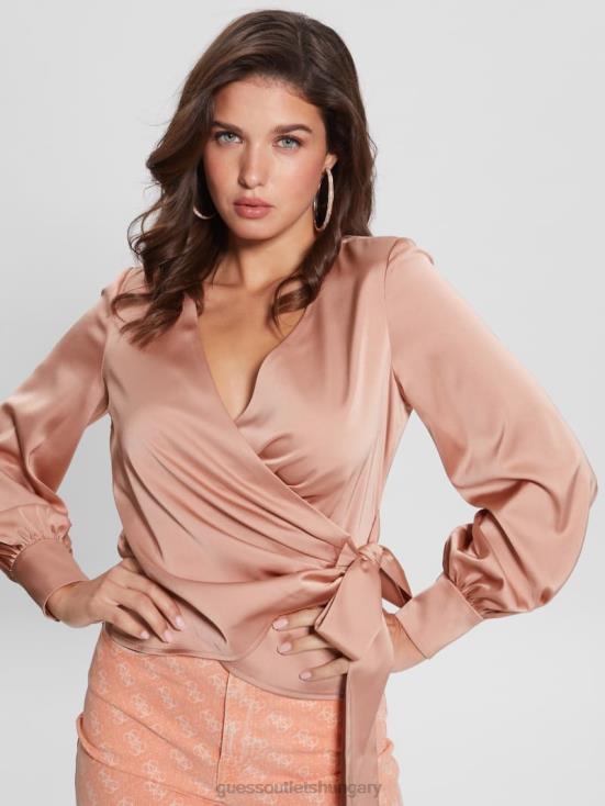 GUESS Satin Rose 8ZX4F1552 Eco Lovisa Wrap Blouse