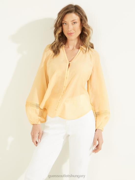 GUESS Slightly Peach Multi 8ZX4F1662 Ryan Voile Top