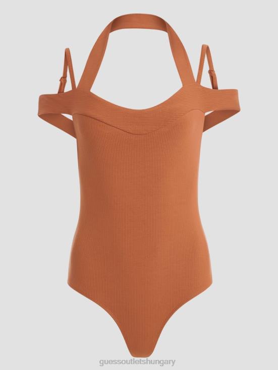 GUESS Fireplace Brick 8ZX4F1230 Eco Cora Cold-Shoulder Bodysuit